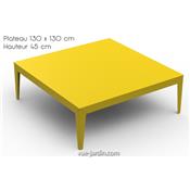 Table Basse Design Carre Zef 130cm - Acier ou Aluminium